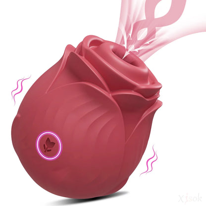 BlissTouch 3X™ – Rose Clitoral Sucking & Tongue Vibrator (Waterproof, Silent)