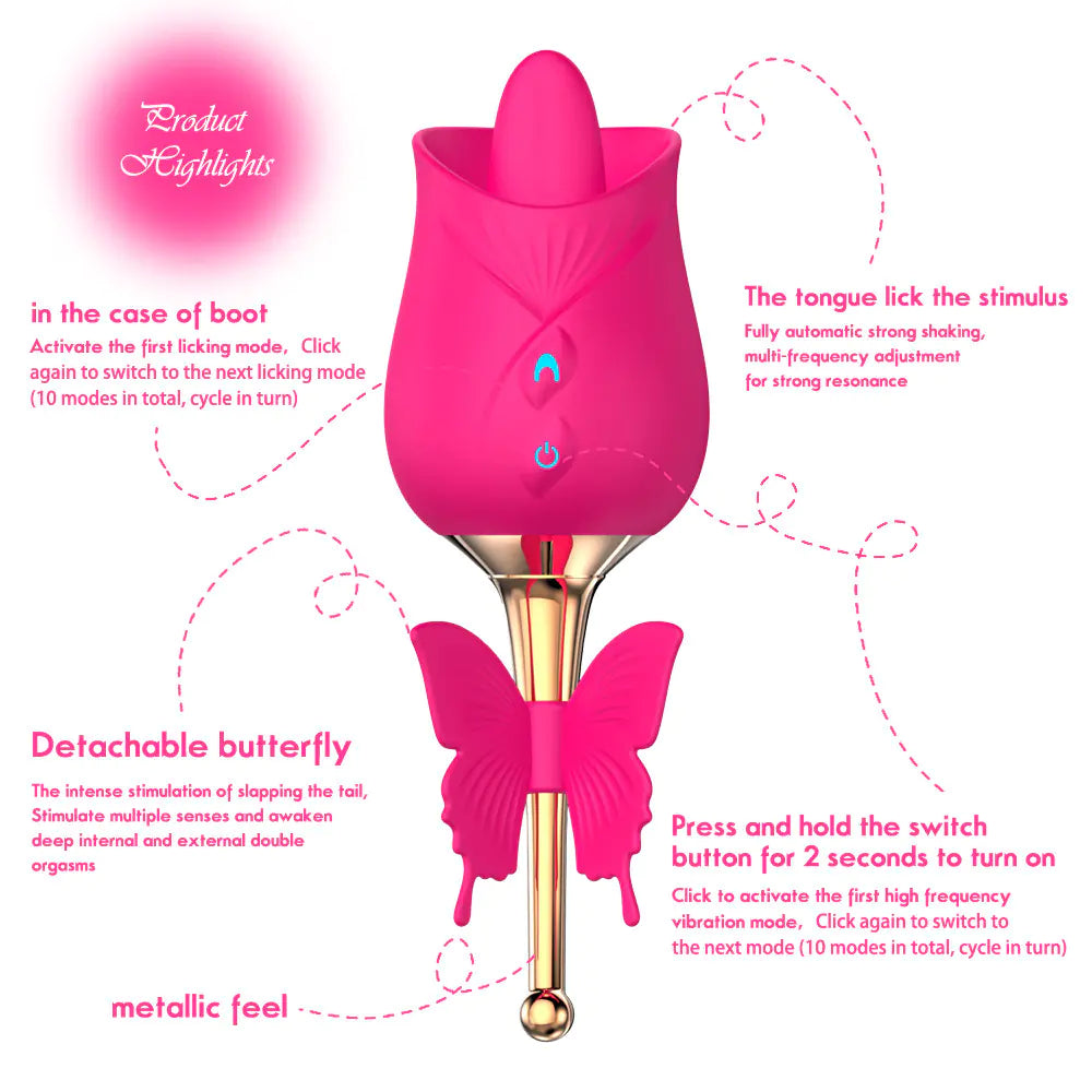 Rosa Intensa – Placer Triple con Succión y Vibración