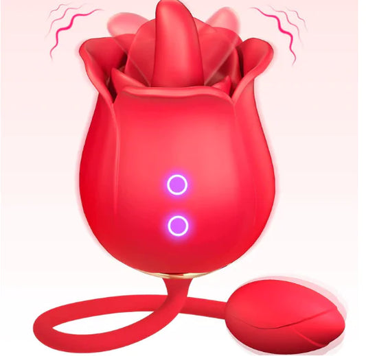 Vibrador Rose Tongue – Doble Estimulación Clítoris y Punto G